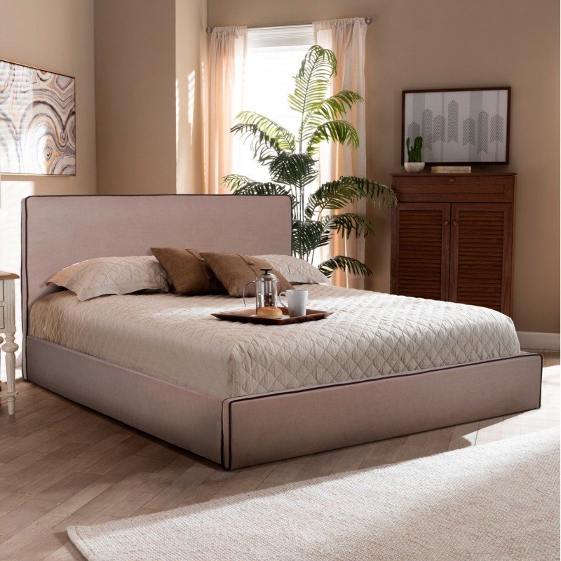 ΚΡΕΒΑΤΙ ALLIE HM584.02 160x200 εκ. ΜΕ ΑΠΟΘΗΚΕΥΤΙΚΟ ΧΩΡΟ ΜΠΕΖ ΥΦΑΣΜΑ
