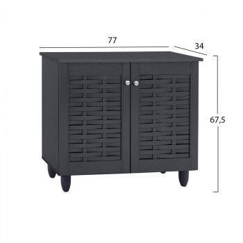 ΠΑΠΟΥΤΣΟΘΗΚΗ-ΝΤΟΥΛΑΠΙ ΞΥΛΙΝΗ CASSIOPE HM2208.10 ΓΚΡΙ 77Χ34Χ67.5εκ.