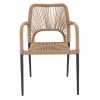 ΠΟΛΥΘΡΟΝΑ ΑΛΟΥΜΙΝΙΟΥ NOJO HM5771.02 ΓΚΡΙ ΜΕ P.E.TWIST RATTAN ΜΠΕΖ 55x63x82Y εκ.