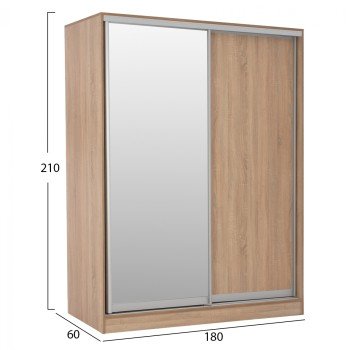 ΝΤΟΥΛΑΠΑ 2ΦΥΛΛΗ 180X60X210Υεκ. ΣΥΡΟΜΕΝΗ ΜΕ ΚΑΘΡΕΠΤΗ SONAMA OAK HM2437 ΝΤΟΥΛΑΠΑ 2ΦΥΛΛΗ 180X60X210Υεκ. ΣΥΡΟΜΕΝΗ ΜΕ ΚΑΘΡΕΠΤΗ SONAMA OAK HM2437