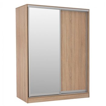 ΝΤΟΥΛΑΠΑ 2ΦΥΛΛΗ 180X60X210Υεκ. ΣΥΡΟΜΕΝΗ ΜΕ ΚΑΘΡΕΠΤΗ SONAMA OAK HM2437
