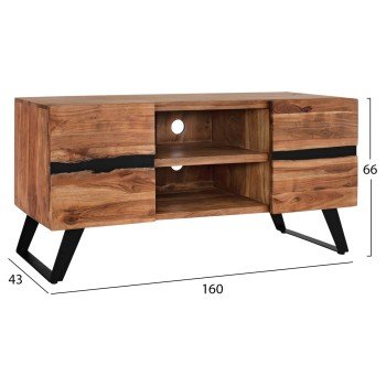 ΕΠΙΠΛΟ TV ALICIA ΜΑΣΙΦ ΞΥΛΟ ΑΚΑΚΙΑΣ ΦΥΣΙΚΟ HM8174.11 160x43x66Y εκ.
