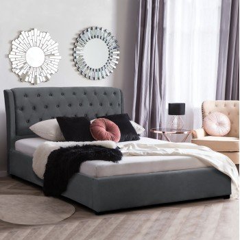 ΚΡΕΒΑΤΙ ODALYS 150X200 ΒΕΛΟΥΔΟ ΥΦΑΣΜΑ ΓΚΡΙ HM549.11 164x223x100 εκ. ΚΡΕΒΑΤΙ ODALYS 150X200 ΒΕΛΟΥΔΟ ΥΦΑΣΜΑ ΓΚΡΙ HM549.11 164x223x100 εκ.
