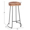 ΣΚΑΜΠΟ BAR ELEANOR HM8363.11 ΜΑΣΙΦ ΞΥΛΟ ΑΚΑΚΙΑΣ-ΜΕΤΑΛΛΟ 50x43x78Υεκ.