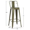 ΣΚΑΜΠΟ BAR ΜΕΤΑΛΛΙΚΟ MELITA ME ΠΛΑΤΗ ΣΕ DARK OLIVE GREEN HM8643.03 43Χ43Χ100εκ.