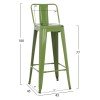 ΣΚΑΜΠΟ BAR ΜΕΤΑΛΛΙΚΟ MELITA ME ΠΛΑΤΗ ΣΕ LIGHT OLIVE GREEN HM8643.13 43Χ43Χ100Yεκ.