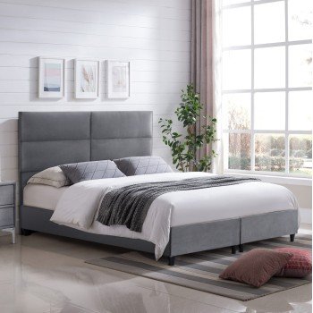 ΚΡΕΒΑΤΙ MILO ΑΠΟ ΓΚΡΙ ΒΕΛΟΥΔΟ HM616.10 ΓΙΑ ΣΤΡΩΜΑ 160x200 EK. ΚΡΕΒΑΤΙ MILO ΑΠΟ ΓΚΡΙ ΒΕΛΟΥΔΟ HM616.10 ΓΙΑ ΣΤΡΩΜΑ 160x200 EK.