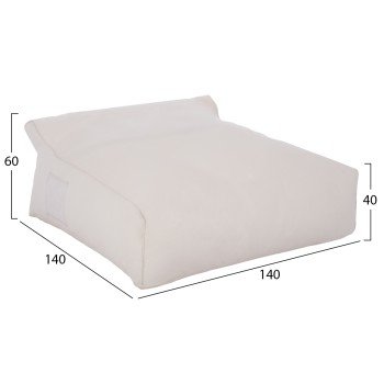 ΠΟΥΦ YAMIN 2ΑΤΟΜΩΝ ΜΕ TEXTILENE 600gr/m2 2X1 ΛΕΥΚΟ HM5773.11 140x140x40-60Υεκ.