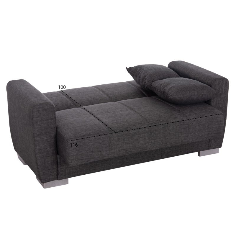 ΚΑΝΑΠΕΣ ΚΡΕΒΑΤΙ POLYA ΔΙΘΕΣΙΟΣ ΓΚΡΙ HM3241.03 153x87x77Υεκ.