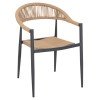 ΠΟΛΥΘΡΟΝΑ ΑΛΟΥΜΙΝΙΟΥ GRET HM5854.02 ΑΝΘΡΑΚΙ PΕ RATTAN ΜΠΕΖ 56x55,5x78Υ εκ.