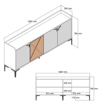 ΜΠΟΥΦΕΣ ΜΕΛΑΜΙΝΗΣ ΚΑΡΥΔΙ ΚΑΙ ΑΝΘΡΑΚΙ 180x35x78Yεκ. HM9433.01 ΜΠΟΥΦΕΣ ΜΕΛΑΜΙΝΗΣ ΚΑΡΥΔΙ ΚΑΙ ΑΝΘΡΑΚΙ 180x35x78Yεκ. HM9433.01