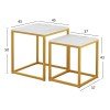 ΖΙΓΚΟΝ GRELAY 2 ΤΕΜ MDF ΟΨΗ ΜΑΡΜΑΡΟΥ & ΜΕΤΑΛΛΟ HM8762.11 45Χ45Χ50εκ. & 37Χ37Χ43 εκ.