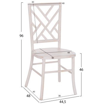 ΚΑΡΕΚΛΑ ΑΠΟ ΞΥΛΟ ΤΟΟΝ WHITE WASH 44.5x48x96Υεκ.HM9410.05