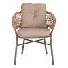 ΠΟΛΥΘΡΟΝΑ ΑΛΟΥΜΙΝΙΟΥ ΜΟΚΑ ΕΠΑΓΓΕΛΜ. RATTAN & ΜΑΞΙΛΑΡΙ ΜΠΕΖ HM5863.02 60x56x84Y εκ.
