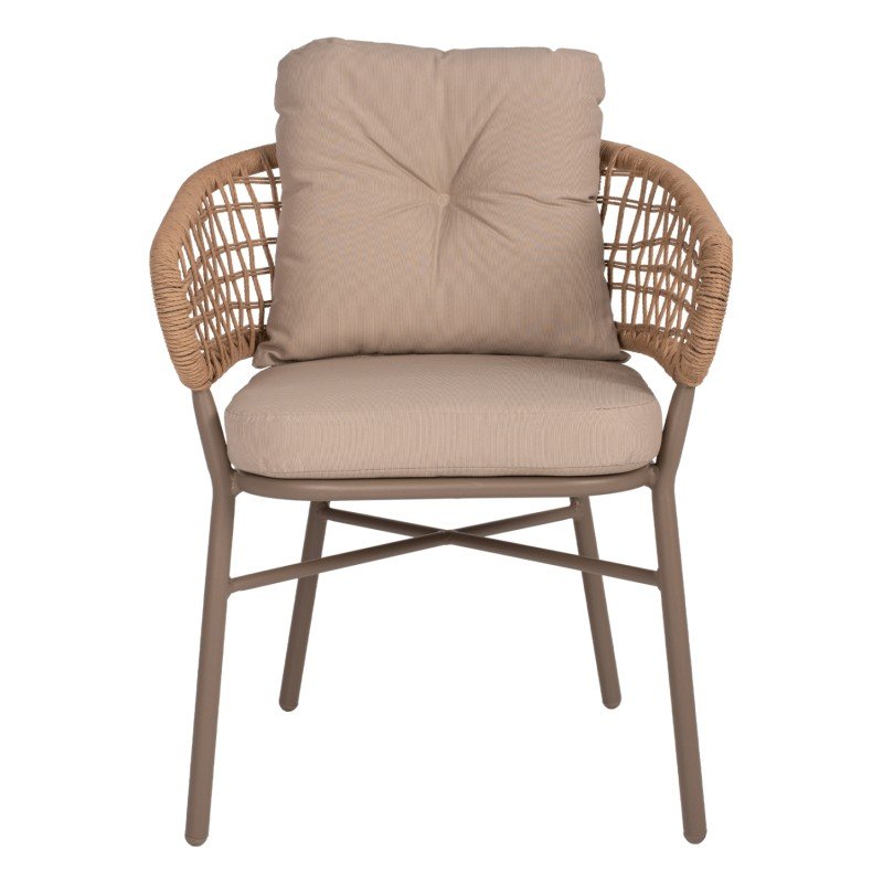 ΠΟΛΥΘΡΟΝΑ ΑΛΟΥΜΙΝΙΟΥ ΜΟΚΑ ΕΠΑΓΓΕΛΜ. RATTAN & ΜΑΞΙΛΑΡΙ ΜΠΕΖ HM5863.02 60x56x84Y εκ.
