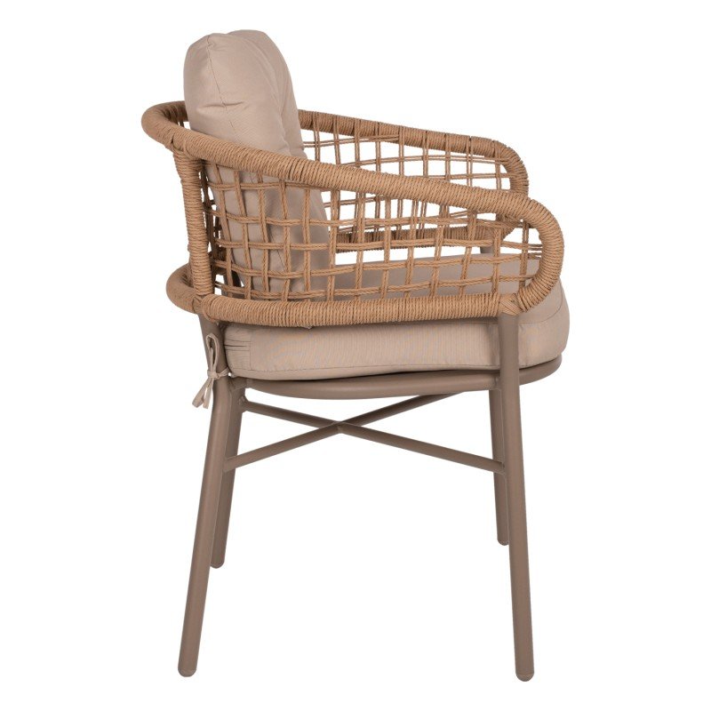 ΠΟΛΥΘΡΟΝΑ ΑΛΟΥΜΙΝΙΟΥ ΜΟΚΑ ΕΠΑΓΓΕΛΜ. RATTAN & ΜΑΞΙΛΑΡΙ ΜΠΕΖ HM5863.02 60x56x84Y εκ.