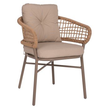 ΠΟΛΥΘΡΟΝΑ ΑΛΟΥΜΙΝΙΟΥ ΜΟΚΑ ΕΠΑΓΓΕΛΜ. RATTAN & ΜΑΞΙΛΑΡΙ ΜΠΕΖ HM5863.02 60x56x84Y εκ.