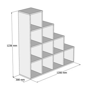 ΒΙΒΛΙΟΘΗΚΗ ΜΕΛΑΜΙΝΗΣ SCALE HM9238.11 ΛΕΥΚΟ 120x30x123,6Υεκ.