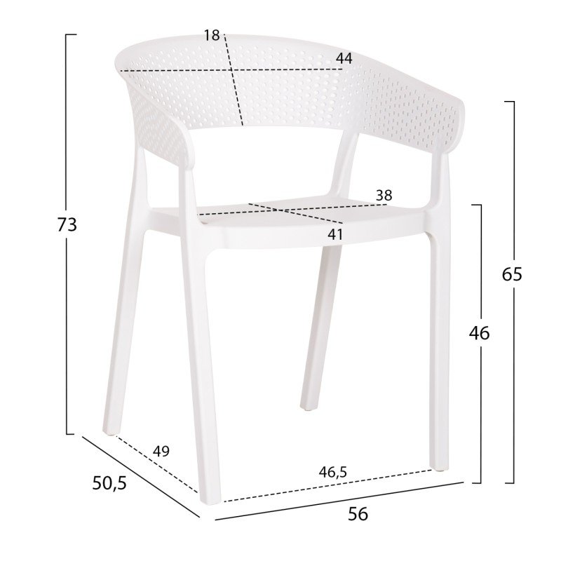 ΠΟΛΥΘΡΟΝΑ ΠΟΛΥΠΡΟΠΥΛΕΝΙΟΥ PERFOE HM5941.01 ΛΕΥΚΗ 56x50x73Υεκ.