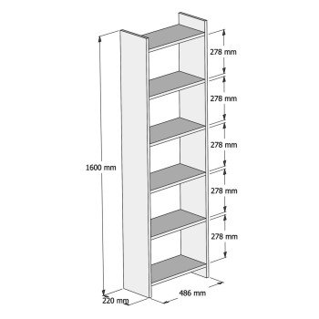 ΒΙΒΛΙΟΘΗΚΗ CLASSIKER HM9226.11 ΜΕΛΑΜΙΝΗΣ ΛΕΥΚH 48,5x22x160Υεκ.