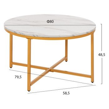 ΤΡΑΠΕΖΙ ΣΑΛΟΝΙΟΥ HM9420.01 WHITE MARBLE ΜΕΛΑΜΙΝΗ-ΧΡΥΣΗ ΜΕΤΑΛΛΙΚΗ ΒΑΣΗ Φ80x48,5Yεκ. ΤΡΑΠΕΖΙ ΣΑΛΟΝΙΟΥ HM9420.01 WHITE MARBLE ΜΕΛΑΜΙΝΗ-ΧΡΥΣΗ ΜΕΤΑΛΛΙΚΗ ΒΑΣΗ Φ80x48,5Yεκ.