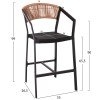 ΣΚΑΜΠΟ ΑΛΟΥΜΙΝΙΟΥ MIRI HM5892.15 ΜΕΣΑΙΟΥ ΥΨΟΥΣ RATTAN & TEXTLINE ΜΑΥΡΟ ΜΠΕΖ 55x56,5x99Υ