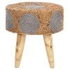 ΣΚΑΜΠΟ BEAM HM7826 ΞΥΛΟ ΤΕΑΚ ΚΑΙ SEAGRASS ΣΕ ΦΥΣΙΚΟ & ΓΚΡΙ Φ43x45Yεκ.