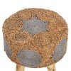 ΣΚΑΜΠΟ BEAM HM7826 ΞΥΛΟ ΤΕΑΚ ΚΑΙ SEAGRASS ΣΕ ΦΥΣΙΚΟ & ΓΚΡΙ Φ43x45Yεκ.
