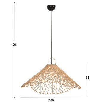 ΦΩΤΙΣΤΙΚΟ ΟΡΟΦΗΣ ΚΡΕΜΑΣΤΟ HM7879.02 RATTAN ΣΕ ΦΥΣΙΚΟ ΧΡΩΜΑ Φ80x126Υ εκ.