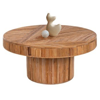 ΤΡΑΠΕΖΙ ΣΑΛΟΝΙΟΥ GATSBY ΣΤΡΟΓΓΥΛΟ HM9651 RATTAN ΧΡΩΜΑ ΦΥΣΙΚΟ Φ100x50Y εκ.