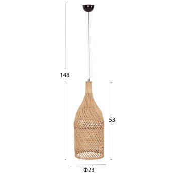 ΦΩΤΙΣΤΙΚΟ ΟΡΟΦΗΣ HM7885 ΚΡΕΜΑΣΤΟ ΑΠΟ RATTAN ΣΕ ΦΥΣΙΚΟ ΧΡΩΜΑ Φ23x148Yεκ.