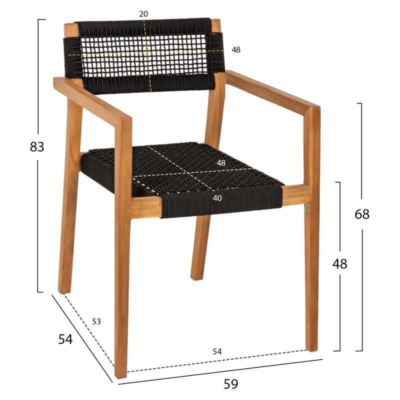 ΠΟΛΥΘΡΟΝΑ CHARLOTTE HM9637.02 ΞΥΛΟ TEAK & ΜΑΥΡΟ ΣΧΟΙΝΙ--B'ΔΙΑΛΟΓΗΣ 59x54x83Y