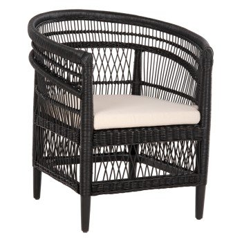 ΠΟΛΥΘΡΟΝΑ MALAWI HM9635.03 ΞΥΛΟ ΜΑΟΝΙ ΜΕ RATTAN ΜΑΥΡΟ--Β'ΔΙΑΛΟΓΗΣ 80x70x86Υεκ.