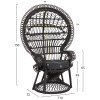 ΠΟΛΥΘΡΟΝΑ ROYAL PEACOCK HM9342.03 RATTAN ΜΑΥΡΟ-ΜΑΞΙΛΑΡΙ ΜΑΥΡΟ 114x72x150Yεκ.