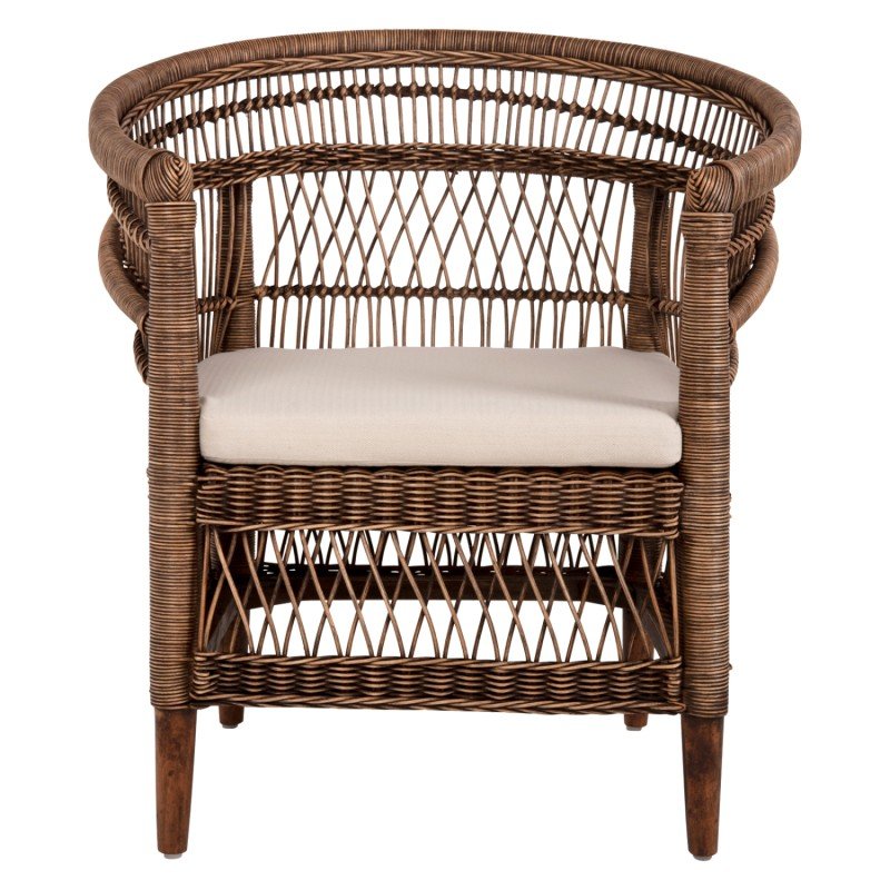 ΠΟΛΥΘΡΟΝΑ MALAWI HM9635.01 ΞΥΛΟ ΜΑΟΝΙ & RATTAN--Β'ΔΙΑΛΟΓΗΣ 80x70x86Υεκ.