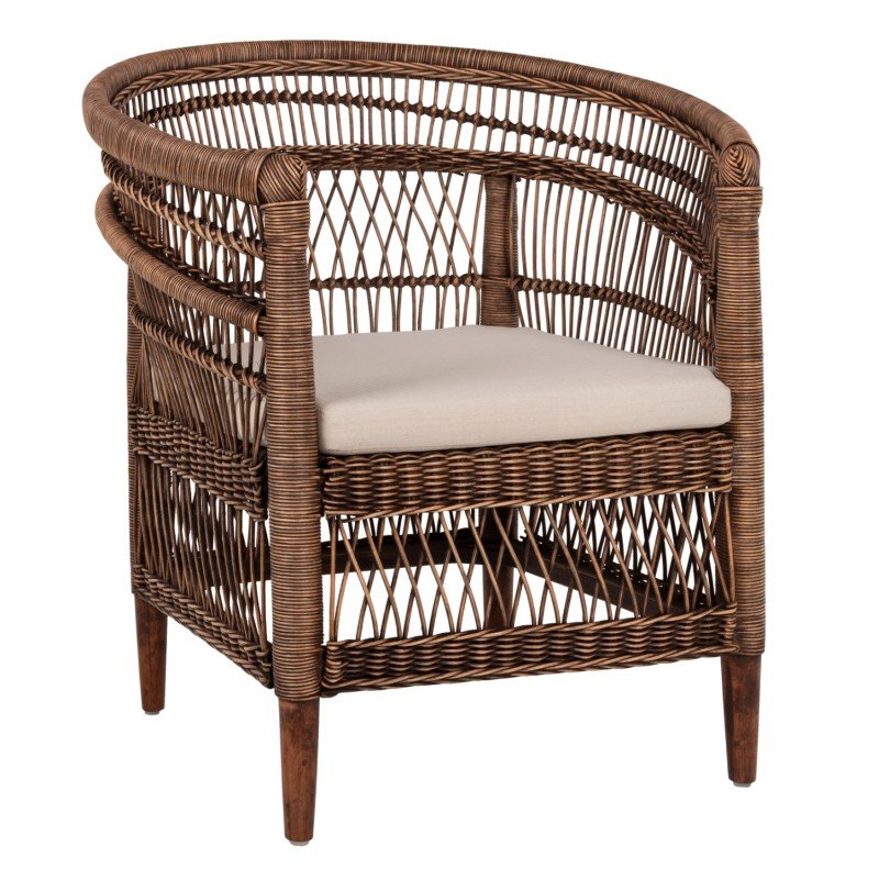 ΠΟΛΥΘΡΟΝΑ MALAWI HM9635.01 ΞΥΛΟ ΜΑΟΝΙ & RATTAN--Β'ΔΙΑΛΟΓΗΣ 80x70x86Υεκ.