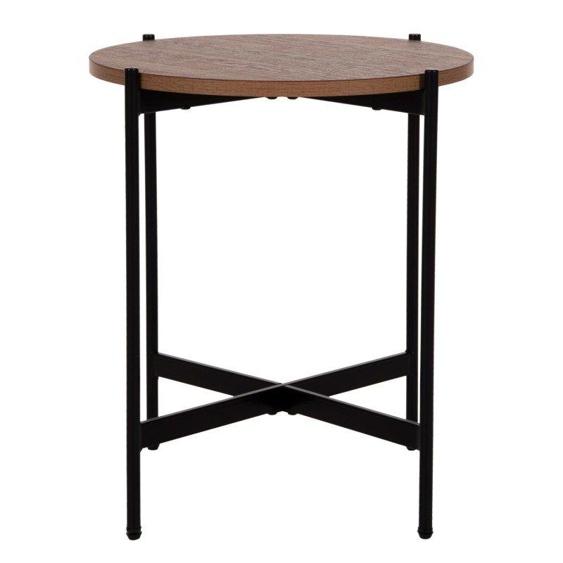 ΒΟΗΘΗΤΙΚΟ ΤΡΑΠΕΖΙ HM9589.04 MDF ΚΑΡΥΔΙ-ΜΑΥΡΗ ΜΕΤΑΛΛΙΚΗ ΒΑΣΗ Φ50x55Υεκ.