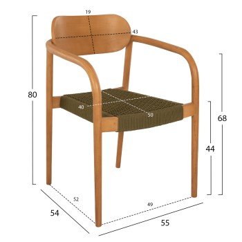 ΠΟΛΥΘΡΟΝΑ OSLO HM9636.05 ΞΥΛΟ TEAK ΦΥΣΙΚΟ & ΣΧΟΙΝΙ--B’ΔΙΑΛΟΓΗΣ 55x54x80Yεκ.
