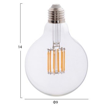 ΛΑΜΠΤΗΡΑΣ GLOBO LED FILAMENT 12W E27 3000K ΔΙΑΦΑΝΟΣ HM4049.01 ΛΑΜΠΤΗΡΑΣ GLOBO LED FILAMENT 12W E27 3000K ΔΙΑΦΑΝΟΣ HM4049.01