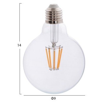 ΛΑΜΠΤΗΡΑΣ GLOBO LED FILAMENT 8W E27 2700K ΔΙΑΦΑΝΟΣ DIMMABLE HM4050.01 ΛΑΜΠΤΗΡΑΣ GLOBO LED FILAMENT 8W E27 2700K ΔΙΑΦΑΝΟΣ DIMMABLE HM4050.01