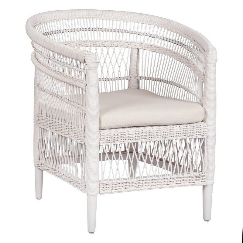 ΠΟΛΥΘΡΟΝΑ MALAWI HM9635.02 ΞΥΛΟ ΜΑΟΝΙ ΜΕ RATTAN ΛΕΥΚΟ--Β'ΔΙΑΛΟΓΗΣ 80x70x86Υεκ.
