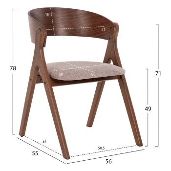 ΚΑΡΕΚΛΑ NEKKER HM9739.01 RUBBERWOOD ΣΕ ΚΑΡΥΔΙ-ΜΠΕΖ ΥΦΑΣΜΑ ΚΑΘΙΣΜΑ 56x55x78Yεκ. ΚΑΡΕΚΛΑ NEKKER HM9739.01 RUBBERWOOD ΣΕ ΚΑΡΥΔΙ-ΜΠΕΖ ΥΦΑΣΜΑ ΚΑΘΙΣΜΑ 56x55x78Yεκ.