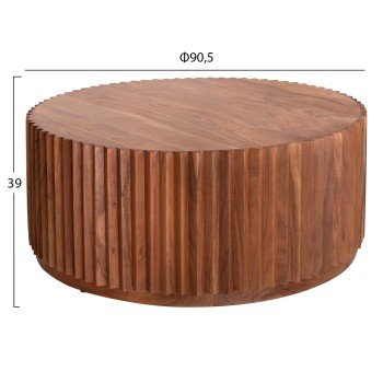 ΤΡΑΠΕΖΙ ΣΑΛΟΝΙΟΥ ΣΤΡΟΓΓΥΛΟ SEDGE HM9695 ΜΑΣΙΦ ΑΚΑΚΙΑ-ΦΥΣΙΚΟ ΧΡΩΜΑ Φ90Χ38Υεκ.