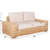 ΚΑΝΑΠΕΣ 2-ΘΕΣΙΟΣ TROPEL HM9809 ΞΥΛΟ MANGO-RATTAN ΦΥΣΙΚΟ-ΛΕΥΚΑ ΜΑΞΙΛΑΡΙΑ 192x88x70-85Υεκ.
