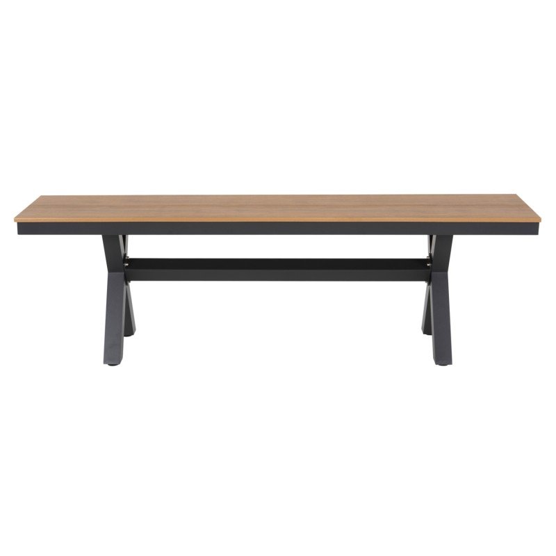 ΠΑΓΚΑΚΙ ΑΛΟΥΜΙΝΙΟΥ TAWNEE HM6038.01 ΑΝΘΡΑΚΙ ΜΕ POLYWOOD ΚΑΘΙΣΜΑ ΣΕ ΦΥΣΙΚΟ ΧΡΩΜΑ 150x36x45Υεκ.