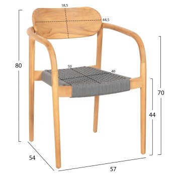 ΠΟΛΥΘΡΟΝΑ OSLO HM9636.08 ΞΥΛΟ TEAK ΦΥΣΙΚΟ & ΣΧΟΙΝΙ--B’ΔΙΑΛΟΓΗΣ 55x54x80Yεκ.