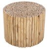 ΤΡΑΠΕΖΙ ΣΑΛΟΝΙΟΥ ΣΤΡΟΓΓΥΛΟ COOTER HM9864 ΚΛΑΔΙΑ TEAK-ΦΥΣΙΚΟ Φ60,5x46Υεκ.