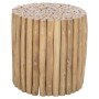 ΤΡΑΠΕΖΙ ΣΑΛΟΝΙΟΥ ΣΤΡΟΓΓΥΛΟ COOTER HM9865 ΚΛΑΔΙΑ TEAK-ΦΥΣΙΚΟ Φ39x40,5Υεκ.