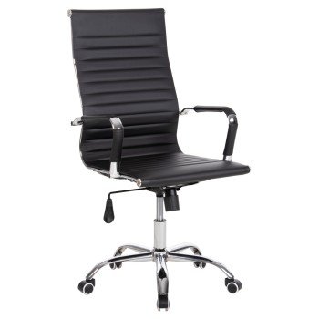 ΚΑΡΕΚΛΑ ΓΡΑΦΕΙΟΥ HM1059.31 ΜΑΥΡΟ PU BOSS ΔΙΕΥΘΥΝΤΟΥ ΠΟΔΙ ΧΡΩΜΙΟΥ 53x57x109Υεκ.