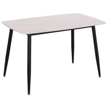 ΤΡΑΠΕΖΙ RAVEN HM9854.01 ΚΕΡΑΜΙΚΟ TOP ΜΑΤ ΛΕΥΚΟ ΜΑΡΜΑΡΟ-ΜΑΥΡΟ ΜΕΤΑΛΛΟ 120x70x73Υεκ.